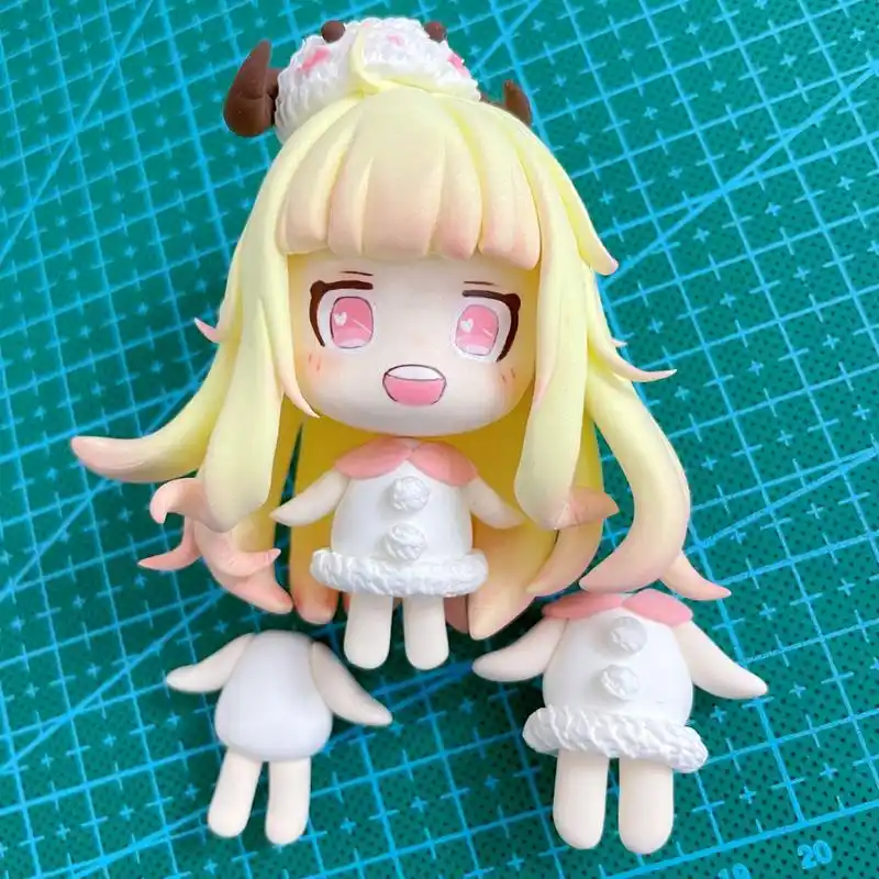 q版娃娃 用粘土捏的第一个q版人物,十二星座之白羊座娃娃,快萌化了