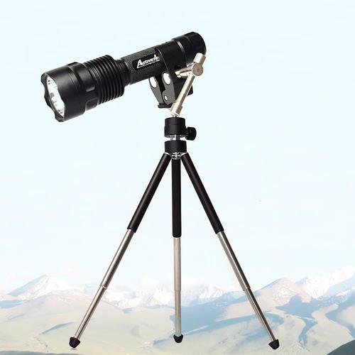 铝合金手电筒三角户外钓鱼灯安装底座兼容多尺寸手电筒便携式支架