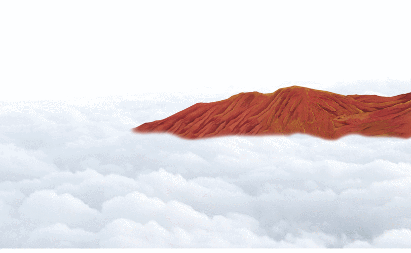 国画大家张大千之作华山云海图三维空间展现