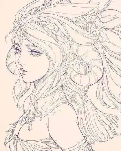 绘画素材|超帅气的女生动漫人物形象线稿素材