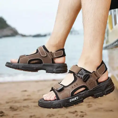 卡帝乐鳄鱼cartelo新款夏季透气两穿凉鞋男休闲运动凉拖鞋男士沙滩鞋