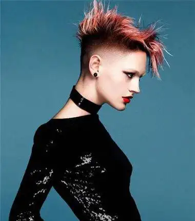 盖刘海两边铲青淑女变魔女2019非主流女生最新款铲青头短发设计