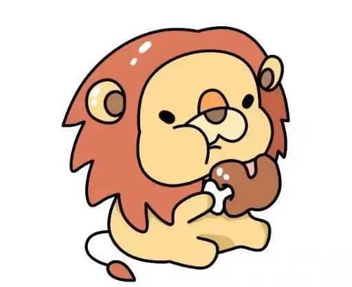 卡通小狮子简笔画_简笔画 - 搜图案网