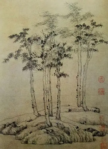 倪瓒:六君子图局部