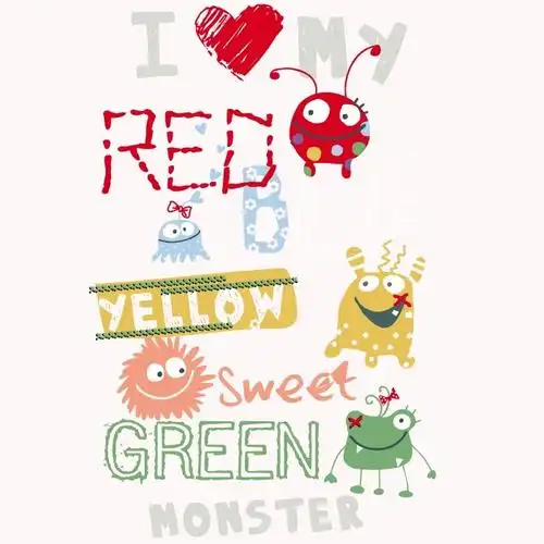 印花矢量图 可爱卡通 卡通元素 文字 英文 免费素材