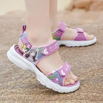 儿童凉鞋女小学生 大童凉鞋女12-14岁小黄鸭女童凉鞋儿童防滑软底中大