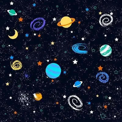 太空浩瀚的宇宙宇航员展板背景蓝色卡通航天日火箭宇航员展板背景航空