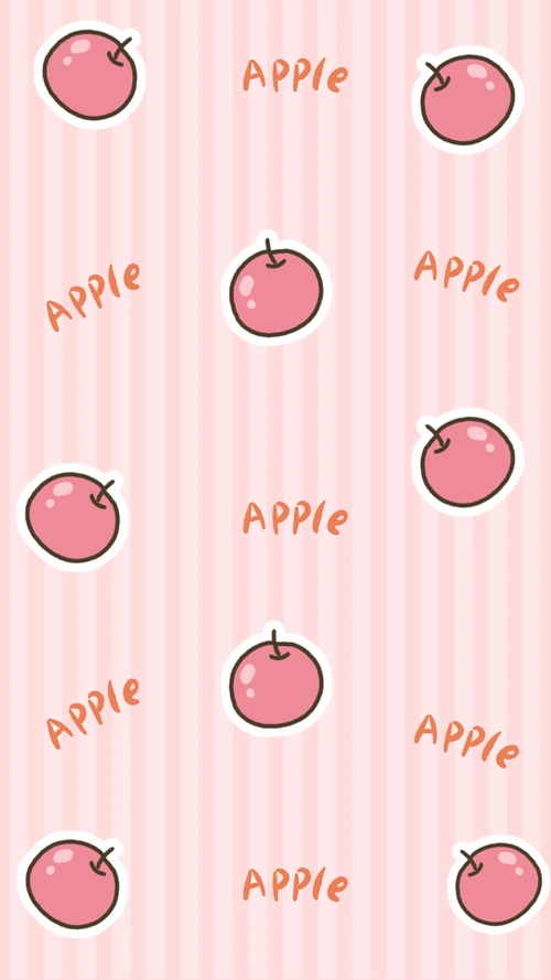粉色 小苹果 简约卡通 手机壁纸