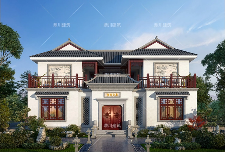 中式二层别墅设计图效果图