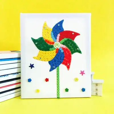 创意手工diy 纽扣画粘贴画材料包儿童益智玩具幼儿园手工作品礼物--券