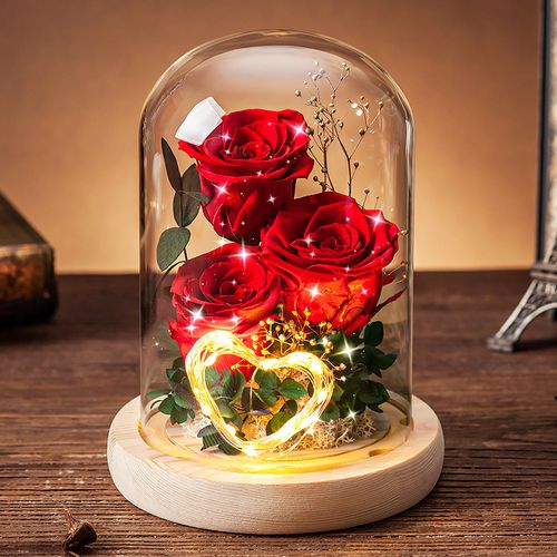 依雯然永生花情人节礼物送女友表白生日礼物女礼盒玫瑰花干花花束纪念