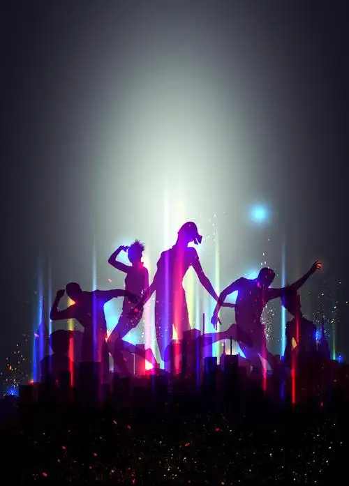 绚丽动感夜店海报背景素材免抠素材免费下载_觅元素51yuansu.com