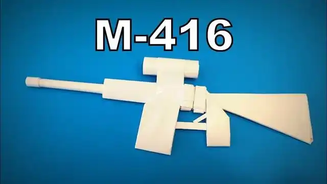 m416突击步枪折纸版,用几张a4纸就能搞定,爽!