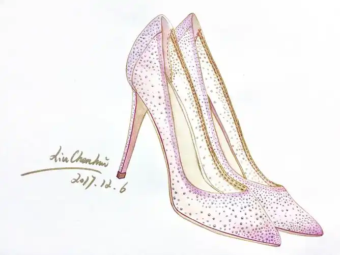 淡紫色点钻渐变高跟鞋2017/12/06