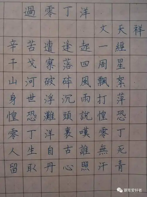 文天祥《过零丁洋》手写钢笔字笔友钢笔书法习作欣赏_网易订阅