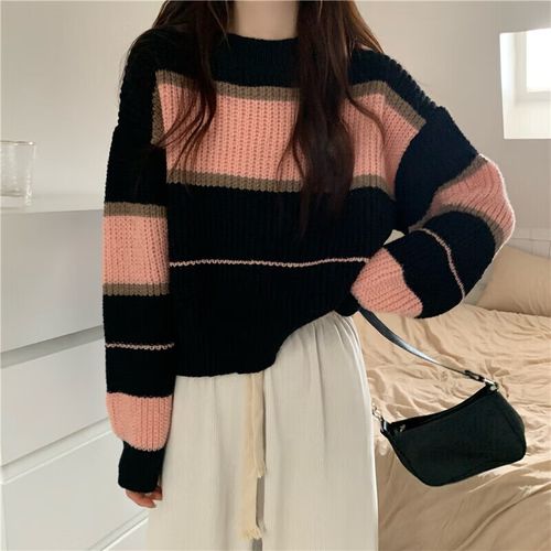 浪蔷中学生毛衣女内搭打底衫软糯加厚短款初中生秋冬新款打底针织衫冬