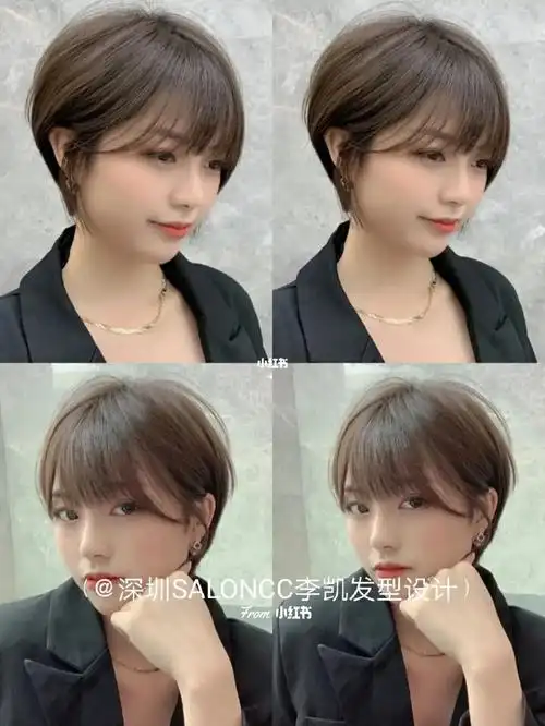 韩系超短发圆脸减龄显瘦挂耳短发