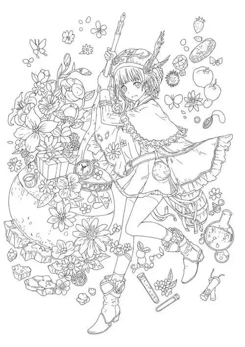 线稿全身漫画卡通人物绘画