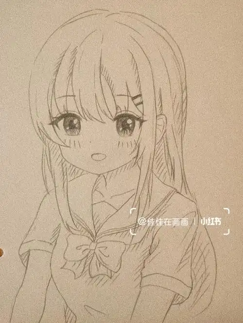 动漫人物线描练习内含步骤