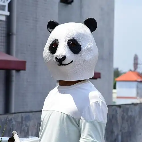 隔壁道具面具年会万圣节熊猫头套泰山