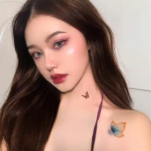 纹身贴防水 女持久网红款ins风性感私处锁骨3d韩国仿真遮疤痕贴纸