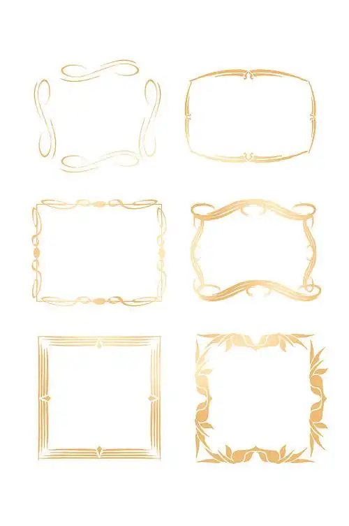 金色欧式边框花纹花边元素