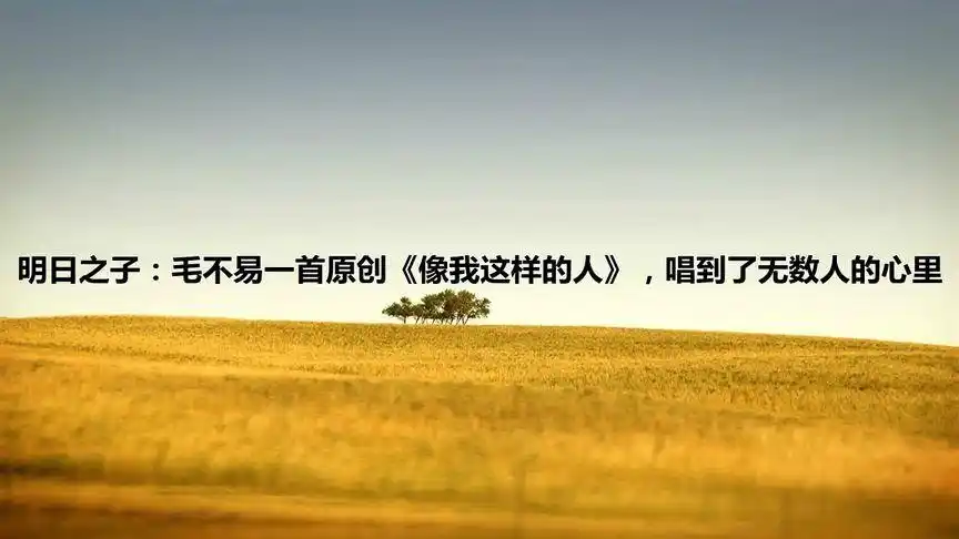 明日之子:毛不易一首原创《像我这样的人》,唱到了无数人的心里