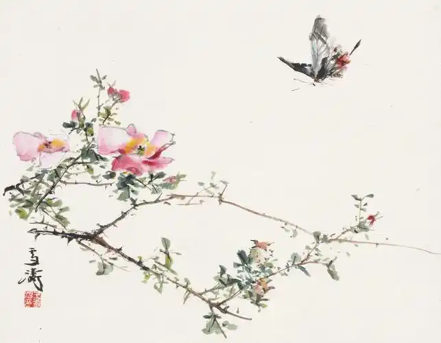 0301 蝶恋花 立轴 设色纸本