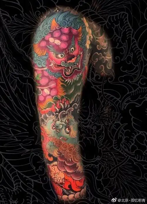 纹身作品推荐分享日式花臂,半甲纹身,最经典的就是日式花臂了,#花臂