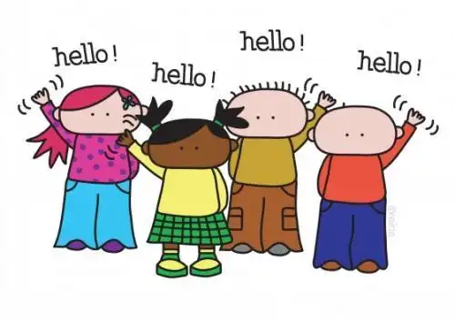 幼儿园自选打招呼方式简笔画