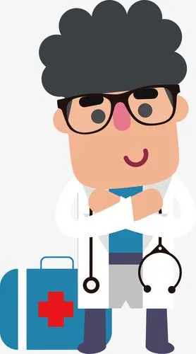 两手环抱的医生人物形象矢量素材