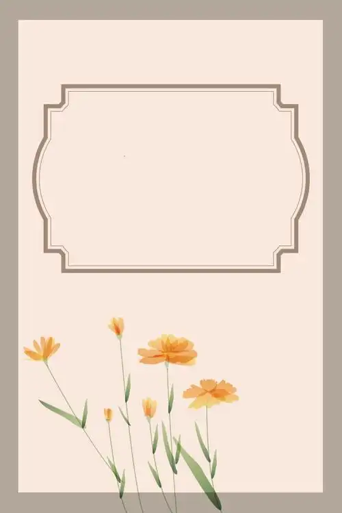 古风边框新年中国传统花纹边框多边形水墨竹子边框古风手绘国风免抠花