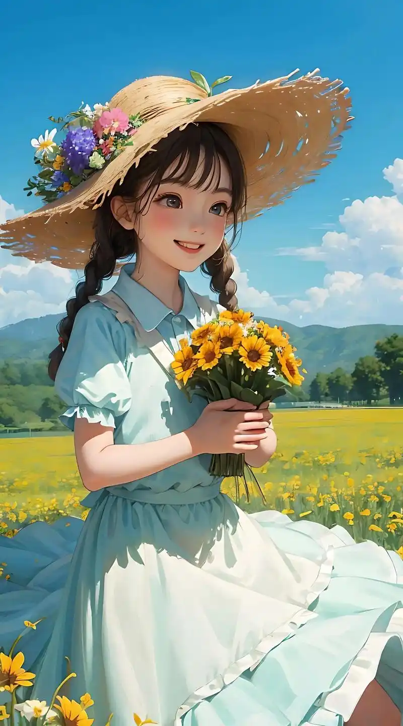 春天的阳光洒在草地上,让花朵绽放出最美的笑容.#女生头像 # - 抖音