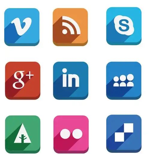 彩色方块立体小图标