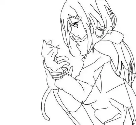 动漫人物侧面手绘简笔画