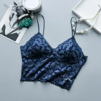 性感蕾丝吊带小背心女士内搭带胸垫防走光裹胸抹胸细肩带打底内衣 宝