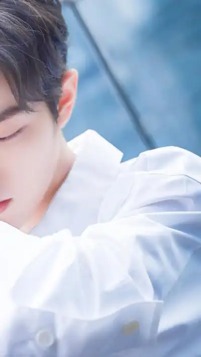 陈情令泰国见面会 肖战 时尚芭莎 白衬衫侧颜 修图见logo 图片来自