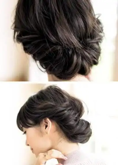 法式简单晚宴盘发图片_简单晚宴盘发图解_图解简单盘发发型