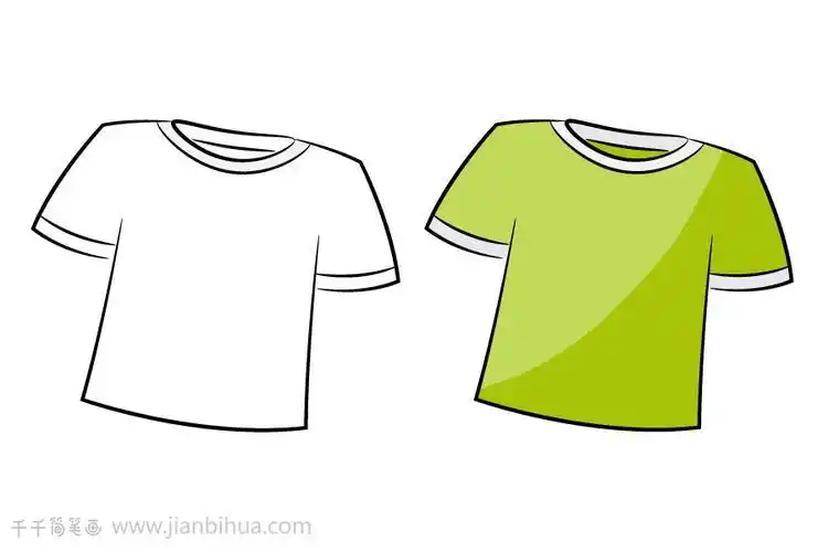 夏天凉快的半袖简笔画画法