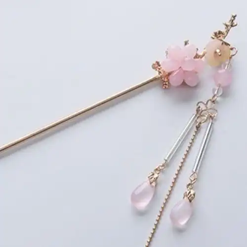 儿童汉服小发冠古风流苏步摇公主头饰发簪子女童古装发簪演出配饰发簪