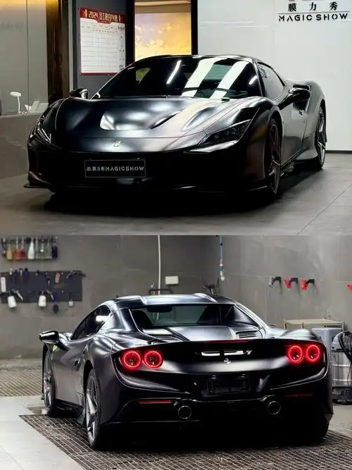 杭州法拉利f8贴膜升级️这款黑武士帅炸了
这台法拉利f8贴了我们家
