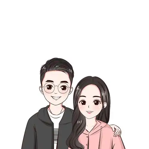 卡通手绘头像漫画动漫设计情侣真人照片转简手绘真人漫画