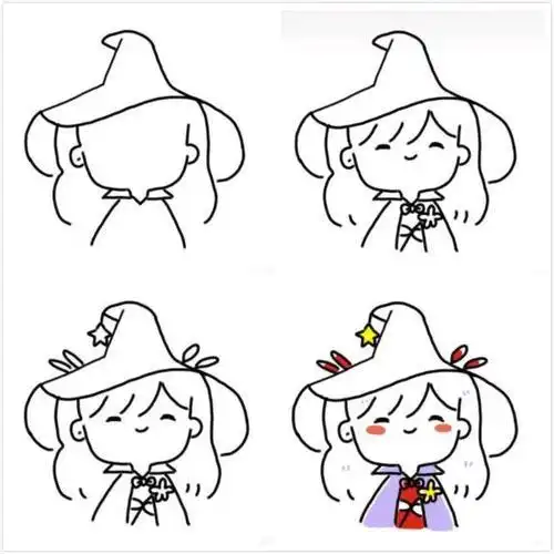 q版简单动漫人物简笔画可爱小林简笔画如何绘画q版可爱萌萌的小女孩