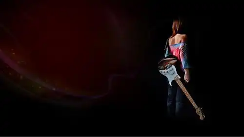 非主流吉他女孩个性桌面壁纸