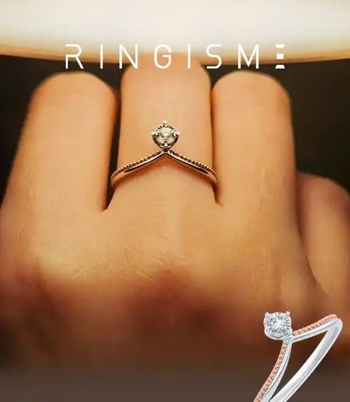 周大福ringism系列18k金镶钻石双色戒指u18445010号￥2300