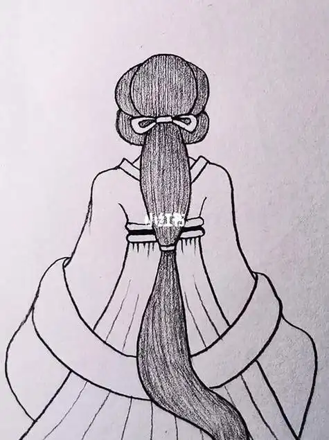 古风少女简笔画 射手座古风少女简笔画 简笔画图片大全-蒲城教育文学