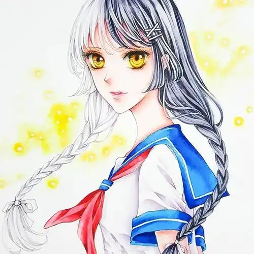 给大家看的这组 动漫女孩 手绘,很多画友跟爱画君说很喜欢这位画师