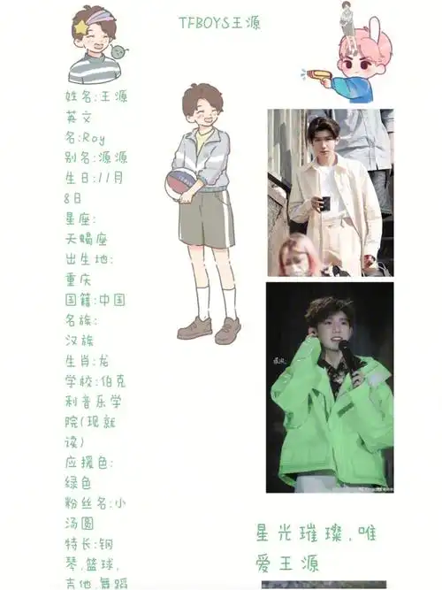 今天分享王源简介,明天我要做易烊千玺啦@念念手帐#tfboys丨5次