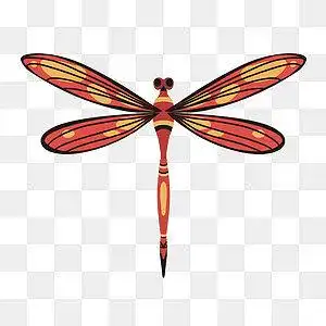 卡通红色蜻蜓手绘昆虫