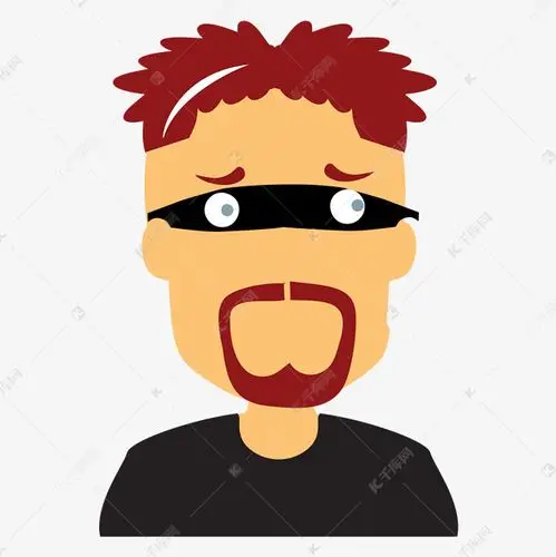 矢量蒙面长胡子的歹徒